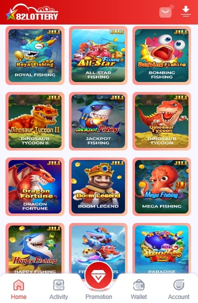 Fishing games on 82 lottery game