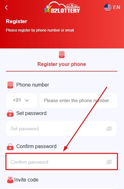 confirm the password you have set