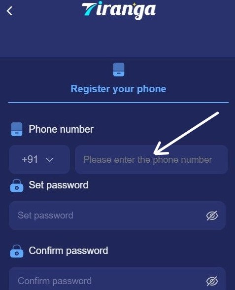 Put in your mobile number